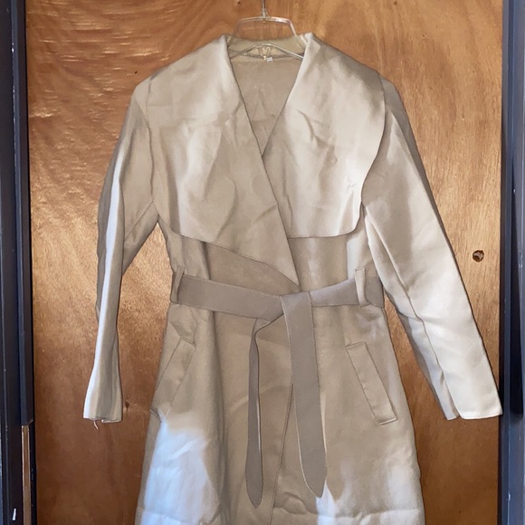 🍂 Long Wool Blend Belted Trench Coat 🍂 - Picture 7 of 8